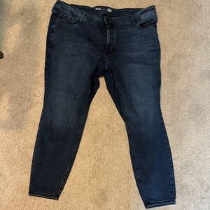 Old Navy Dark Blue High-Rise Rockstar Super Skinny Jeans Curvy Size 22 Stretchy